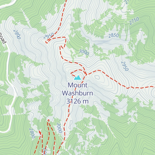 Map of Mount Washburn