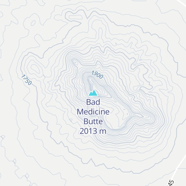 Map of Bad Medicine Butte