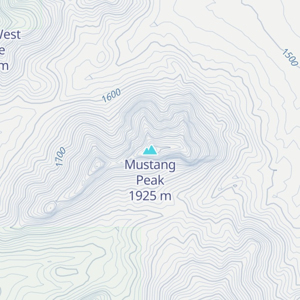 Map of Mustang Peak