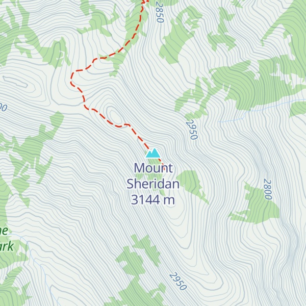 Map of Mount Sheridan