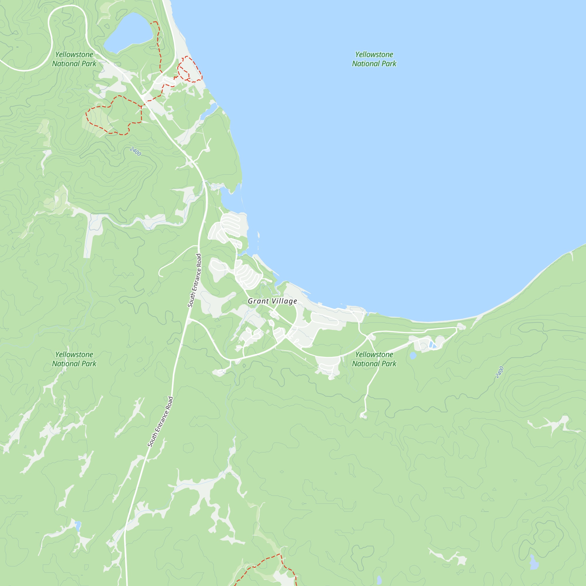 Grant Village Visitors Center map