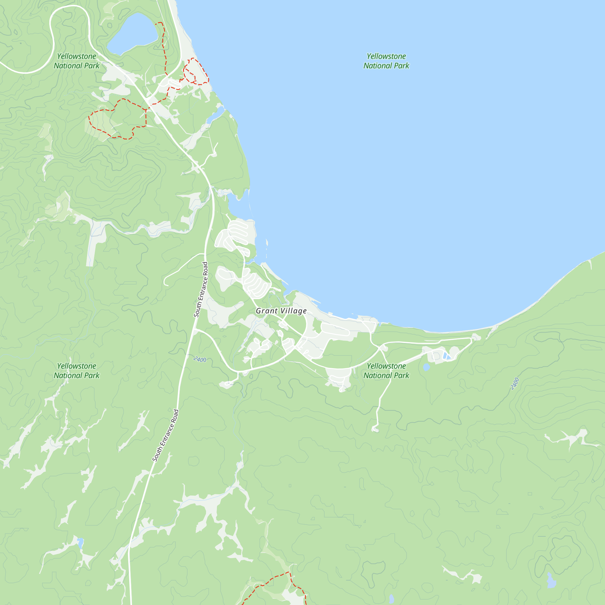 Grant Village Visitors Center map