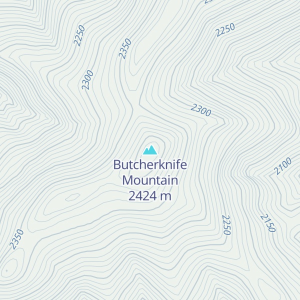 Map of Butcherknife Mountain