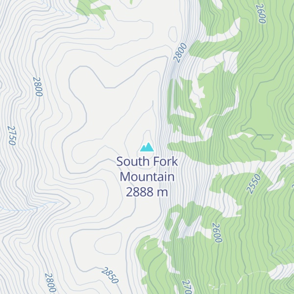 Map of South Fork Mountain