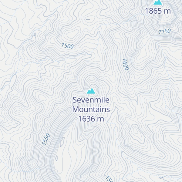 Map of Sevenmile Mountains