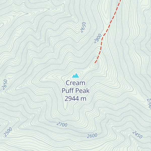 Map of Cream Puff Peak