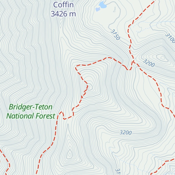 Map of Wyoming Peak