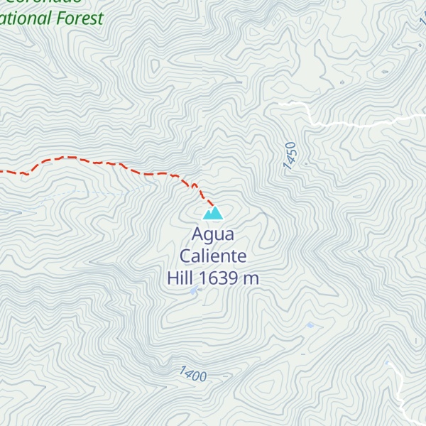 Map of Agua Caliente Hill