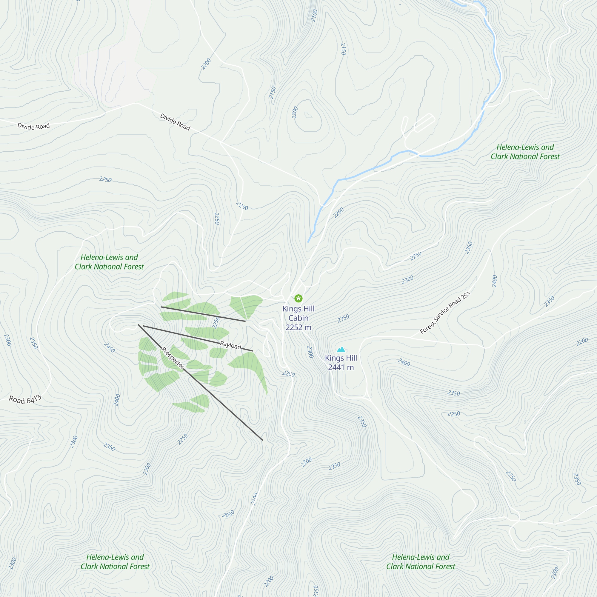 Kings Hill Cabin map