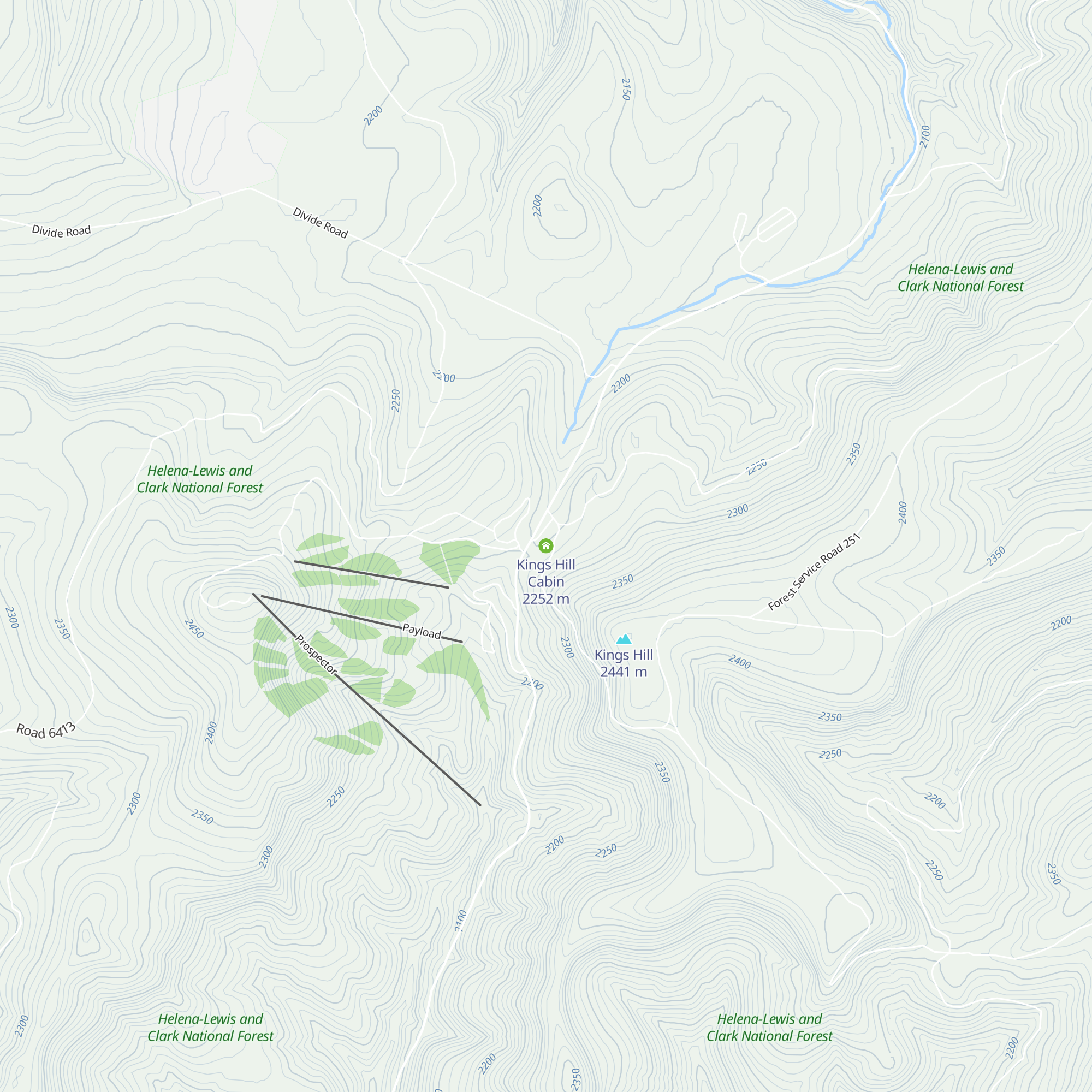 Kings Hill Cabin map