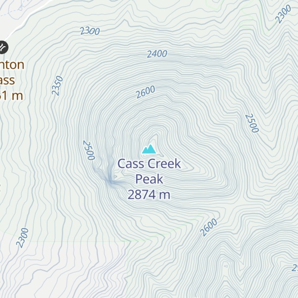 Map of Cass Creek Peak