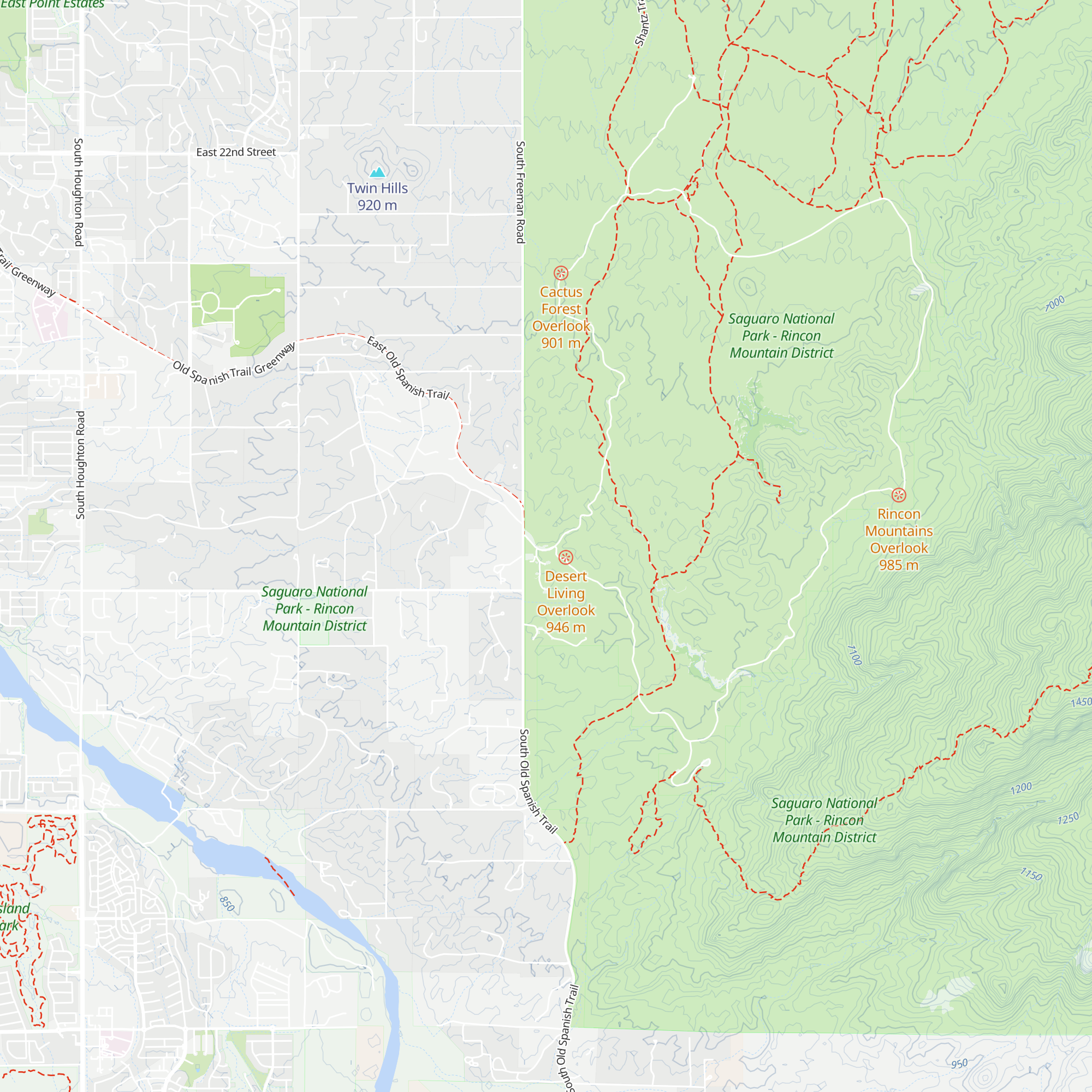 Rincon Mountain Visitor Center map