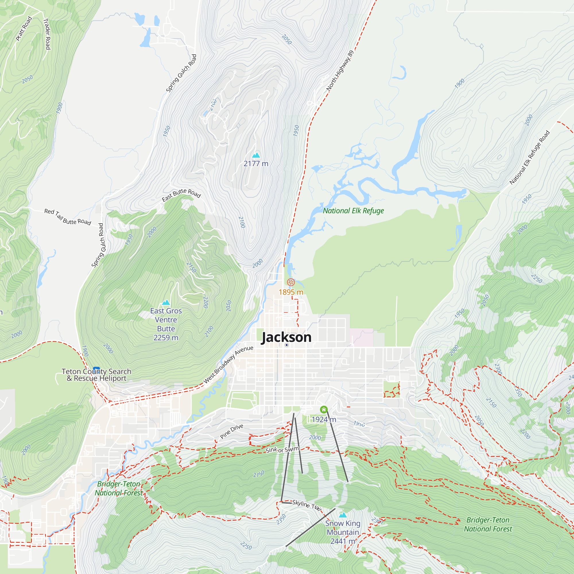 National Elk Refuge & Greater Yellowstone Visitor Center map