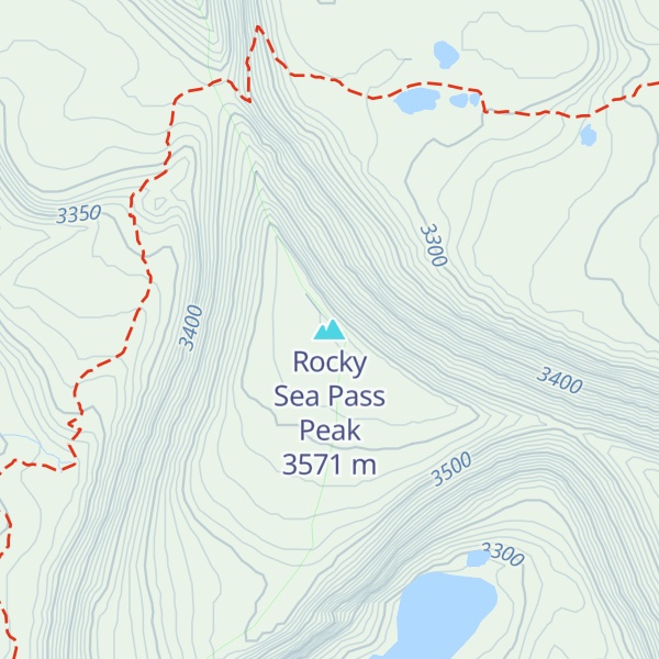 Map of Rocky Sea Pass Peak