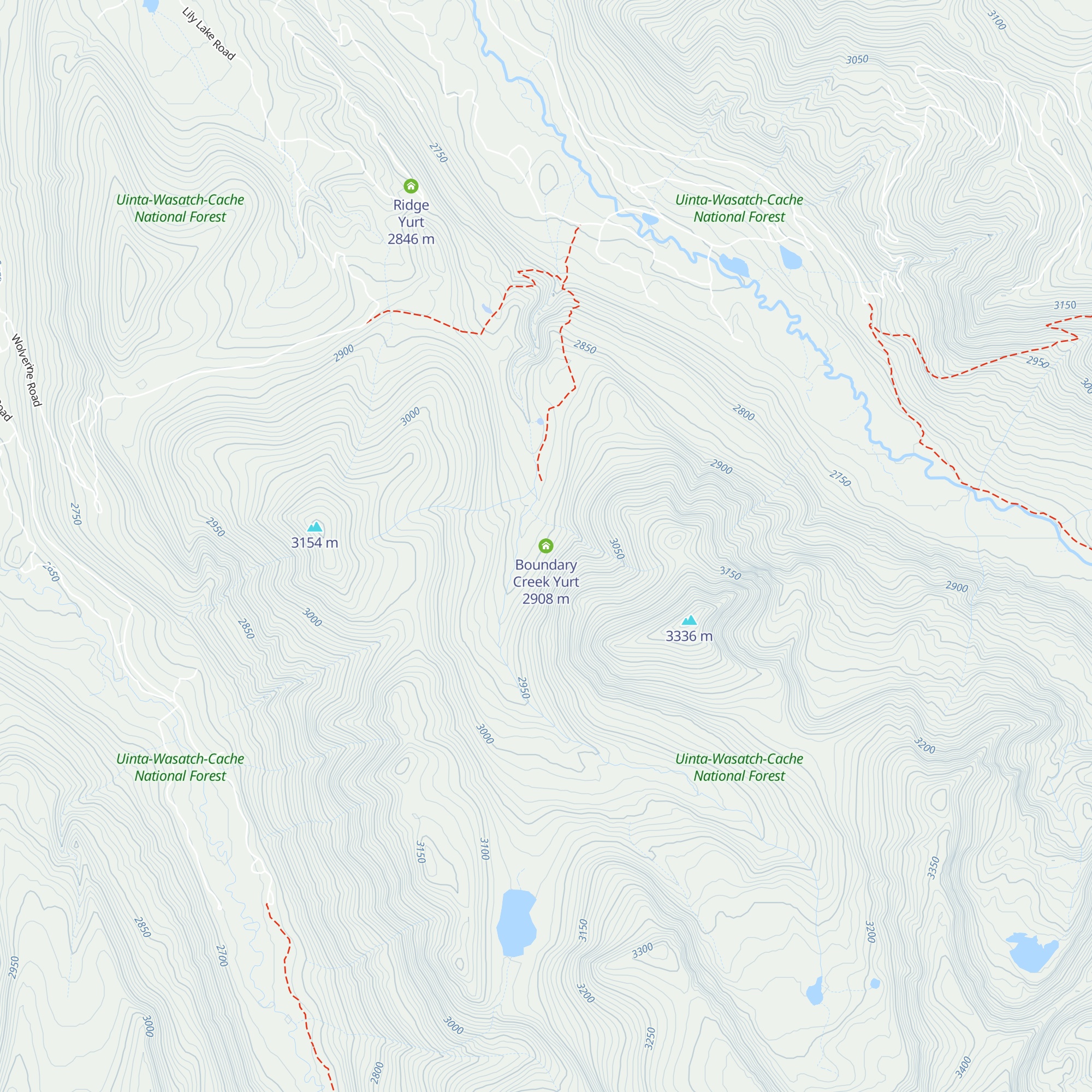 Boundary Creek Yurt map