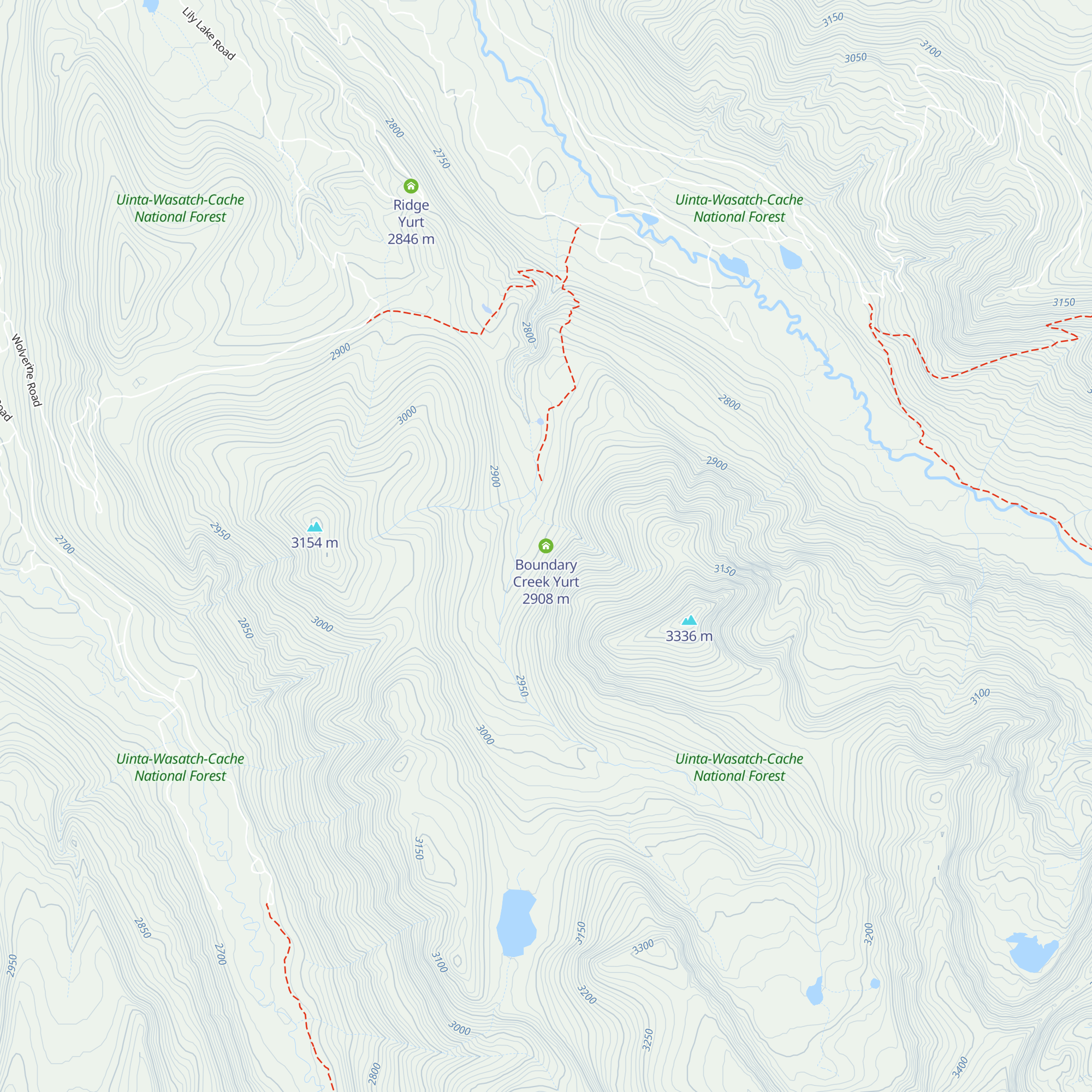 Boundary Creek Yurt map