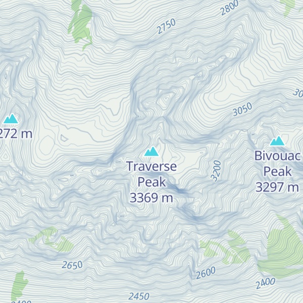 Map of Traverse Peak