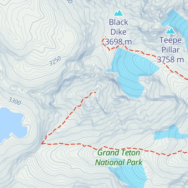 Map of Middle Teton