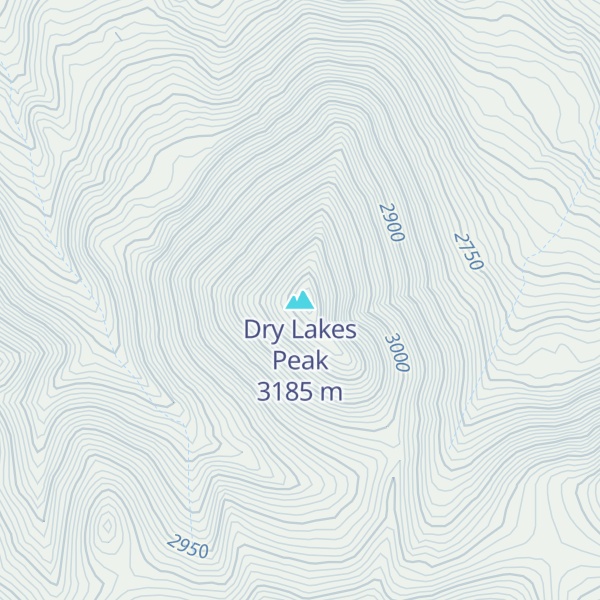 Map of Dry Lakes Peak