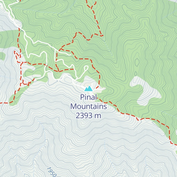 Map of Pinal Mountains