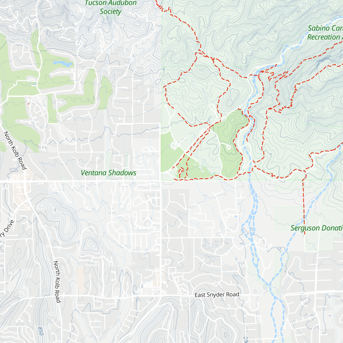 Sabino Canyon Visitor Center map
