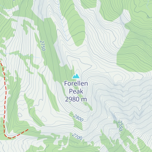 Map of Forellen Peak