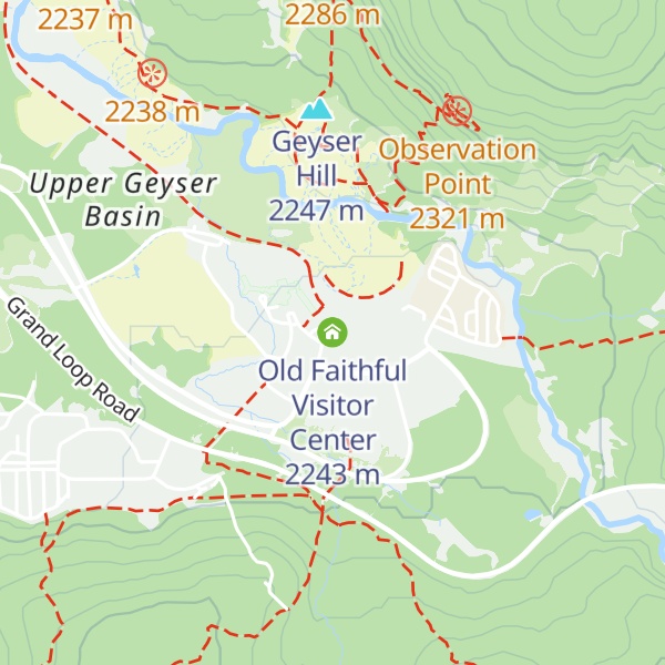 Map of Old Faithful Visitor Center