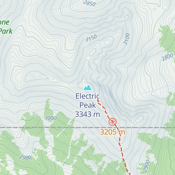 Map of Electric Peak