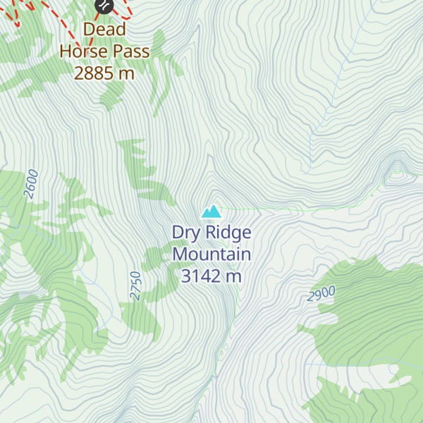 Map of Dry Ridge Mountain