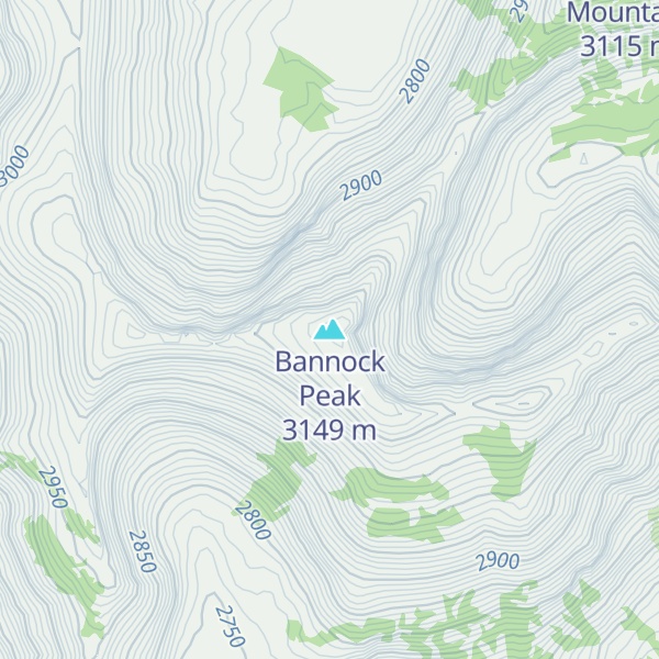 Map of Bannock Peak