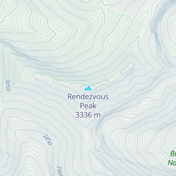 Map of Rendezvous Peak