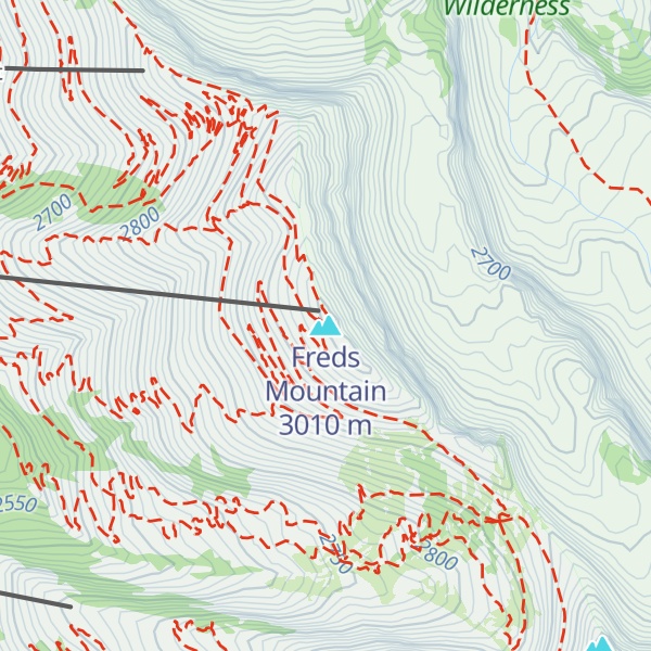 Map of Freds Mountain