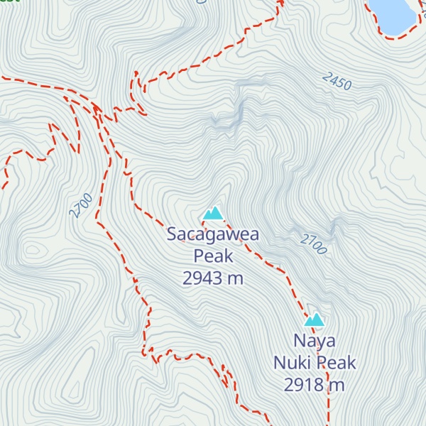 Map of Sacagawea Peak