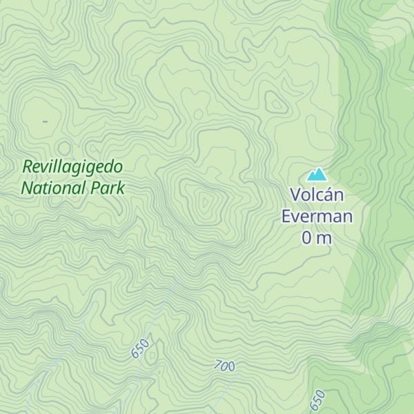 Map of Volcán Evermann