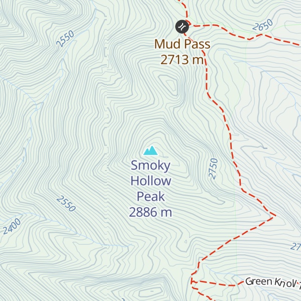 Map of Smoky Hollow Peak