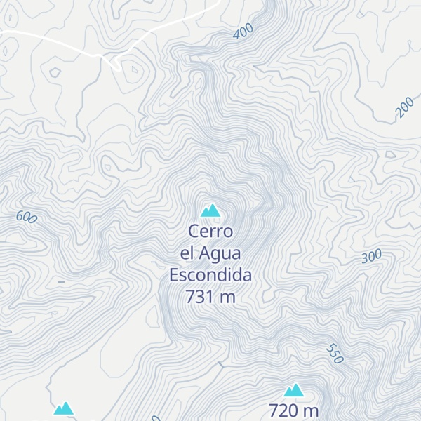 Map of Cerro el Agua Escondida