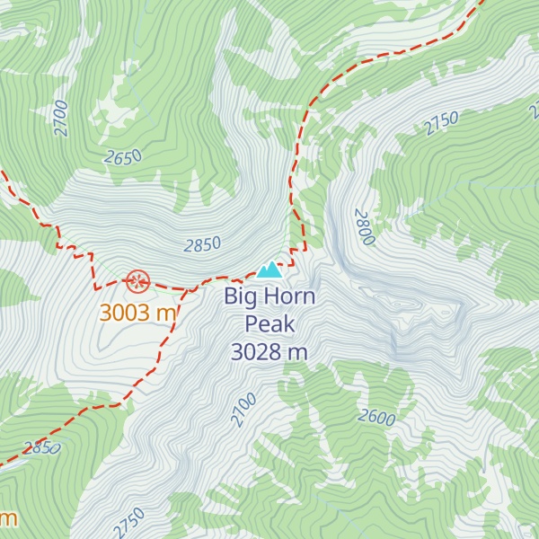 Map of Big Horn Peak