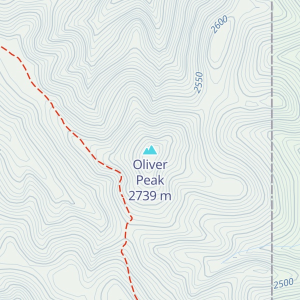 Map of Oliver Peak