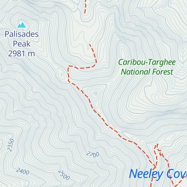 Map of Little Palisades Peak