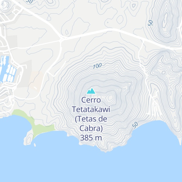 Map of Cerro Tetatakawi (Tetas de Cabra)