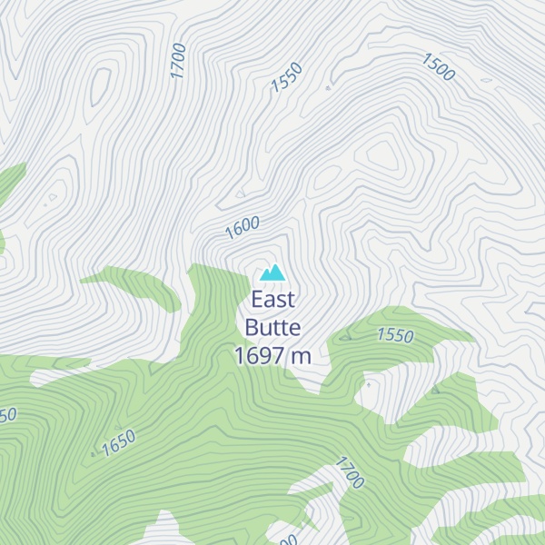 Map of East Butte