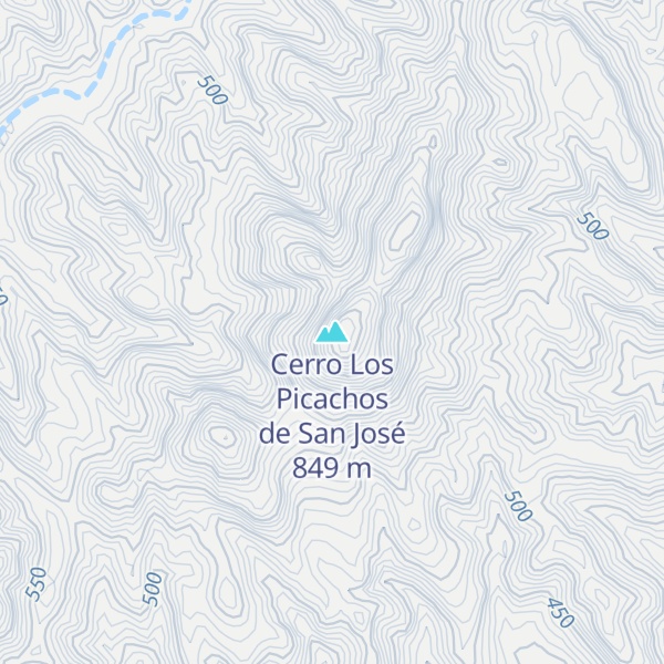 Map of Cerro Los Picachos de San José