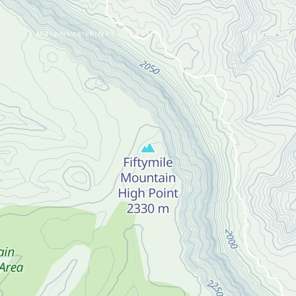 Map of Fiftymile Mountain High Point