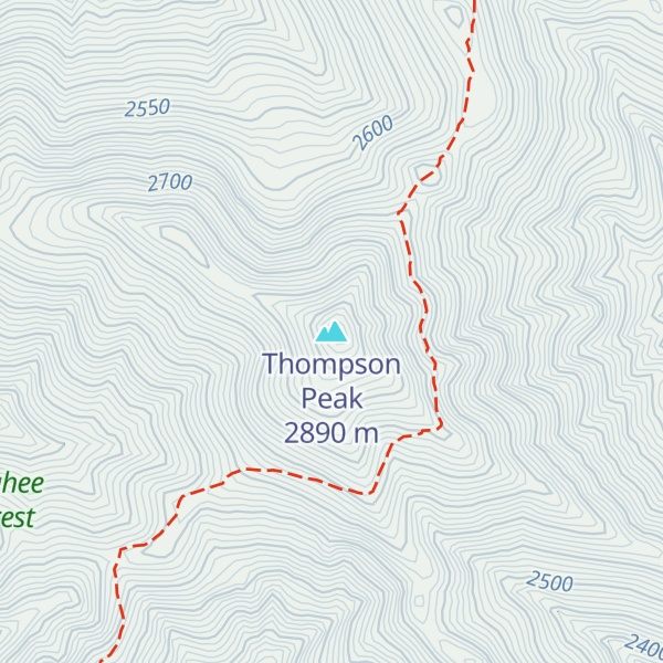 Map of Thompson Peak