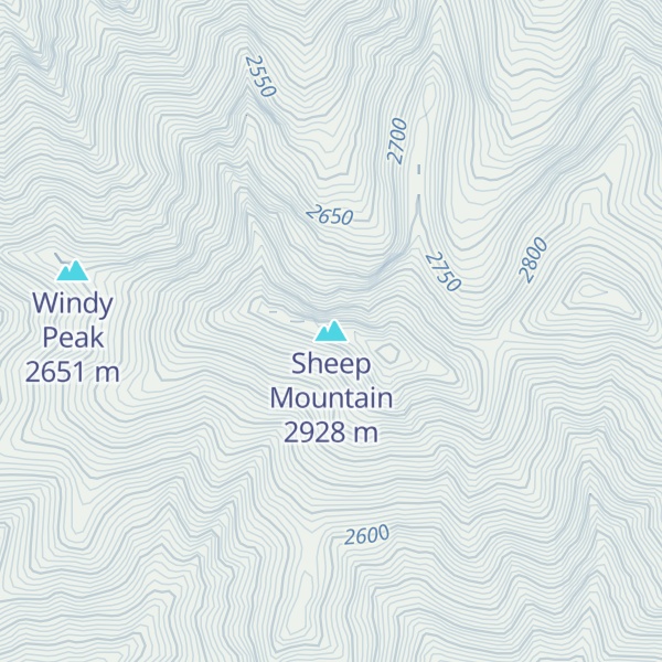 Map of Sheep Mountain