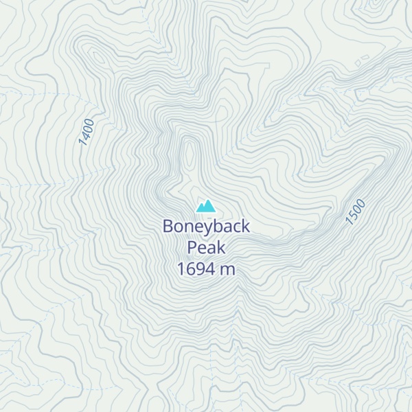 Map of Boneyback Peak