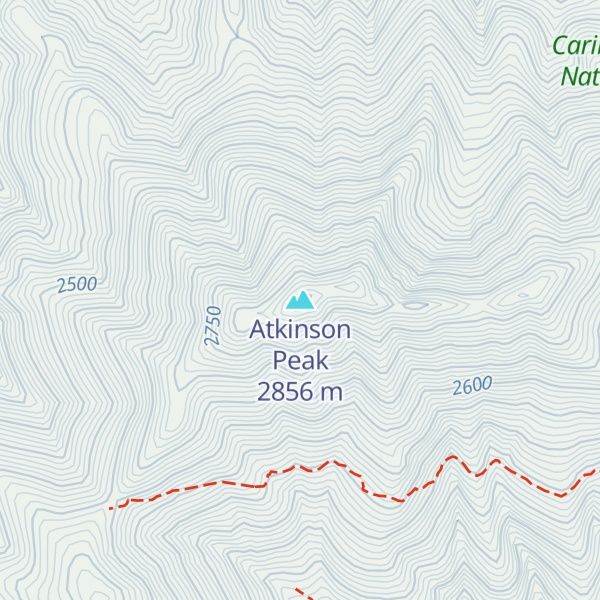 Map of Atkinson Peak
