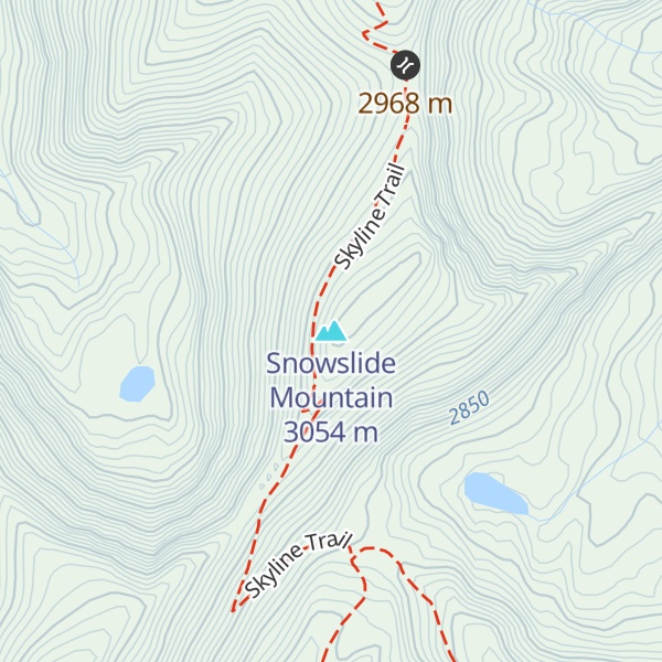 Map of Snowslide Mountain