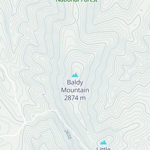 Map of Baldy Mountain