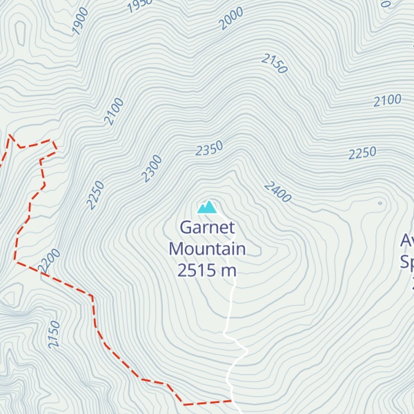 Map of Garnet Mountain